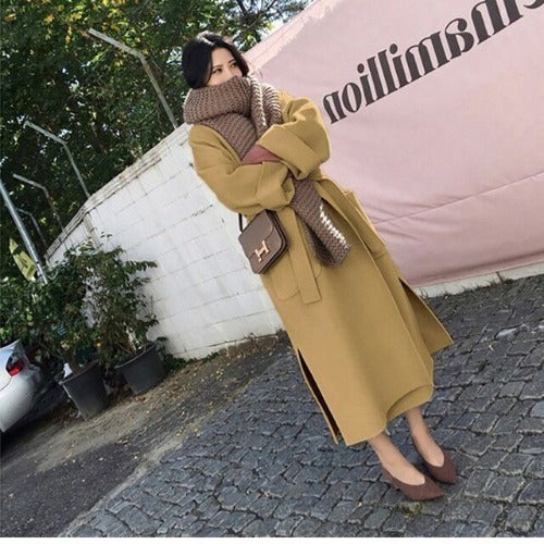 Korean Version Popular Double-Sided Thickened Tweed Coat