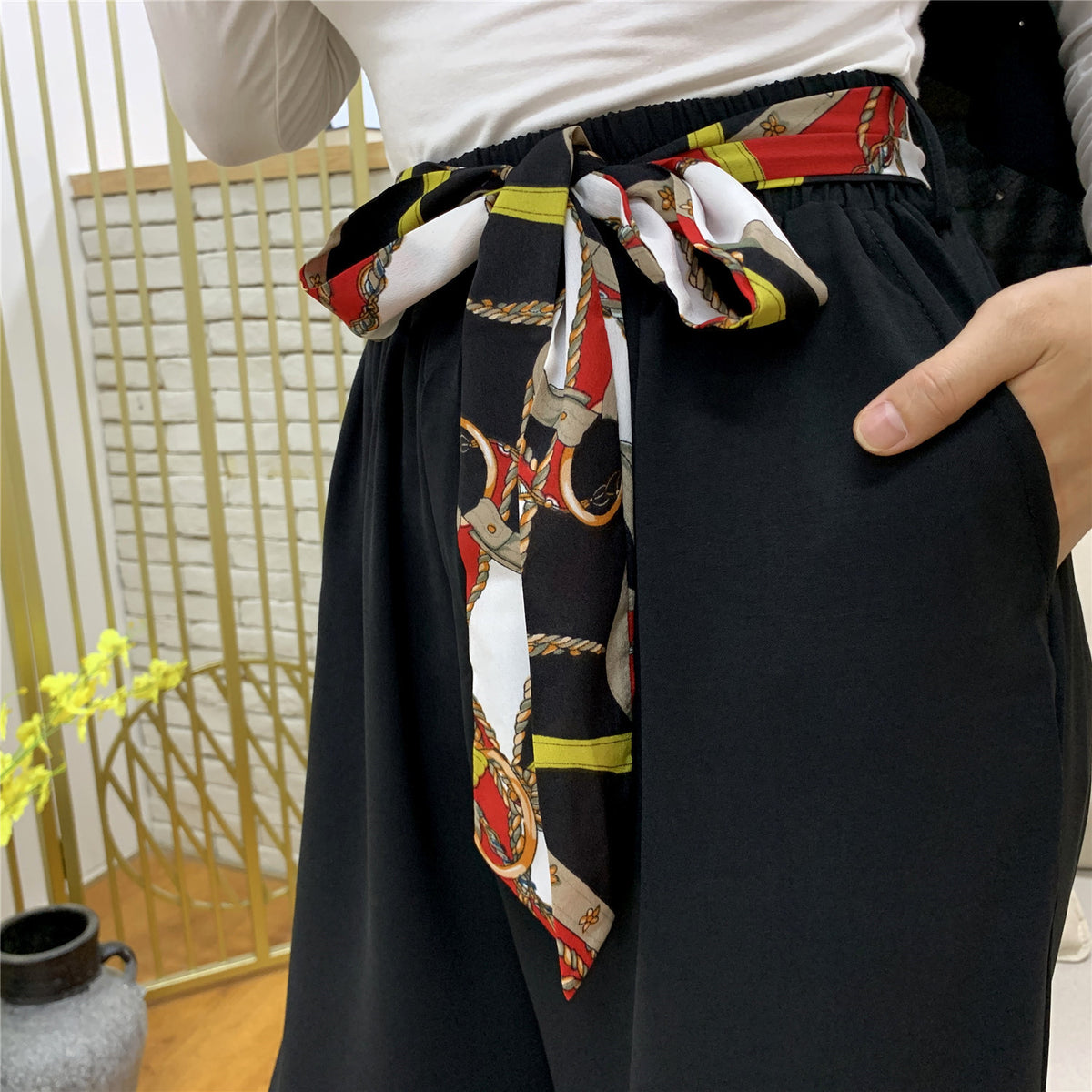 Fashion Women's Casual Pants, Wide Leg Waist Pants