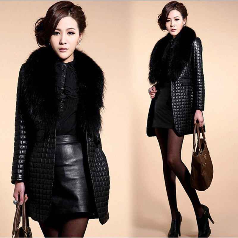 Ladies mid-length faux fur coat