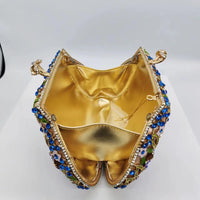 Dripping Oil Diamond Evening Bag Enamel Color Flower Clutch