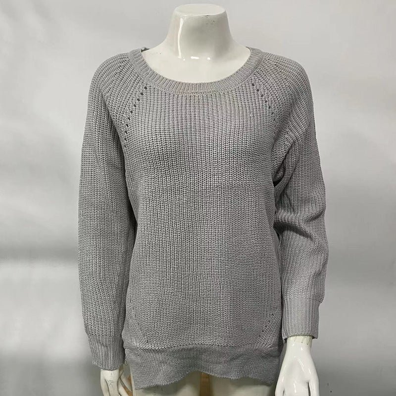 European And American Hollowed Out New Style Knitted Sweater Women