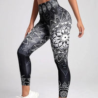 Ink Printing Yoga Trousers Fashion Slim Women's Skinny Pants