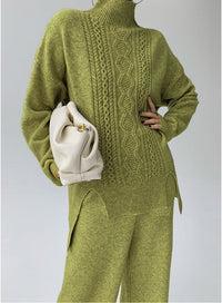 Idle Style Fashionable Set That Makes You Look Younger Women's Turtleneck Knitting Sweater