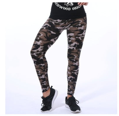 European and American fashion camouflage printed flower leggings