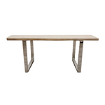 Freya 1.8 Dining Table Solid Light Pine wood with Chrome Metal Legs