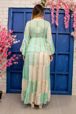 Green and Beige New Design Women Fashion Styles Gown Party Wear