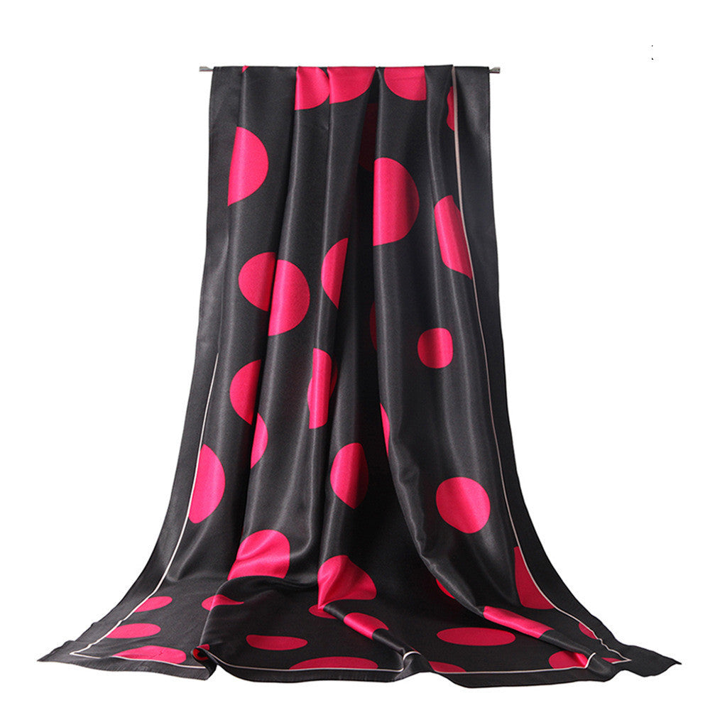 Twill size scarf with dot print