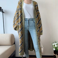 Mohair French Style Long Sleeve Loose Knitted Cardigan Coat For Women