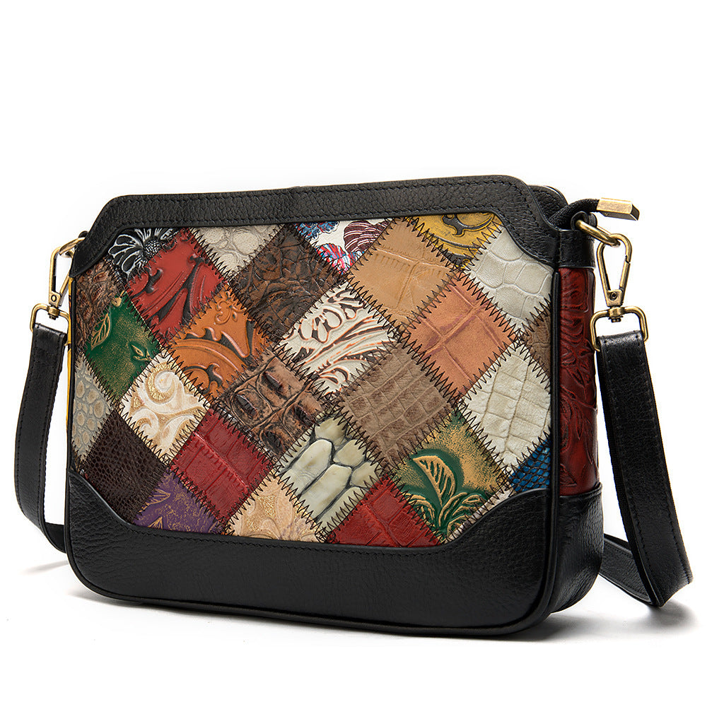 One Shoulder Bag Made Of Cow Hide And Colored Lady's Satchel