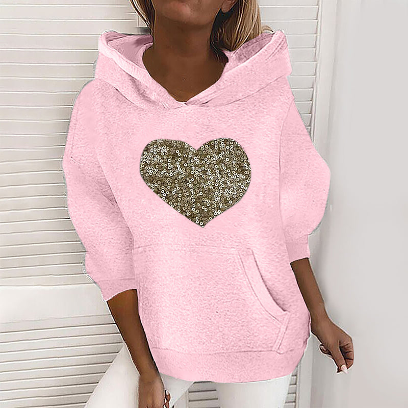 Loving Sequins Round Neck Sweater