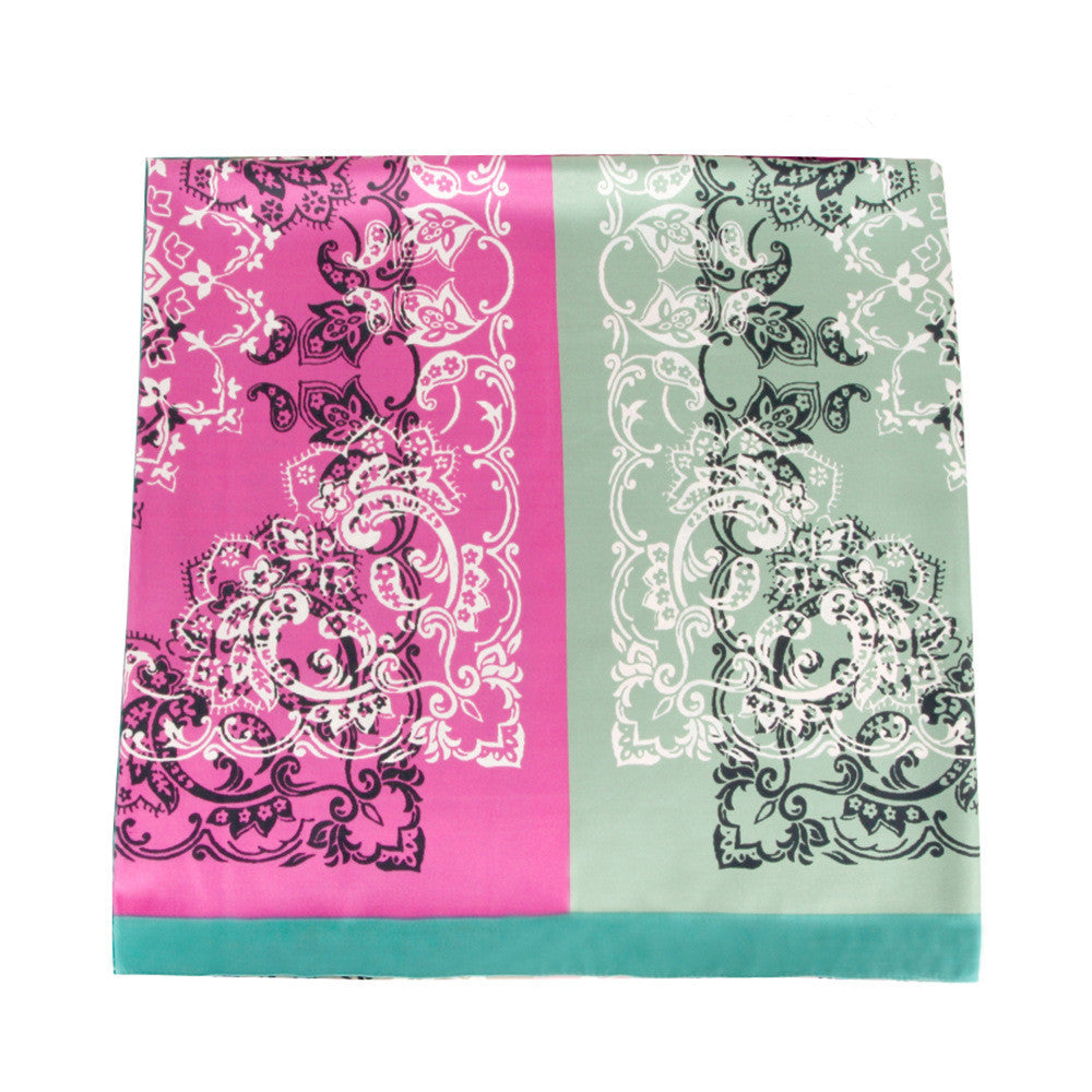 Women's scarf with twill silk printing material