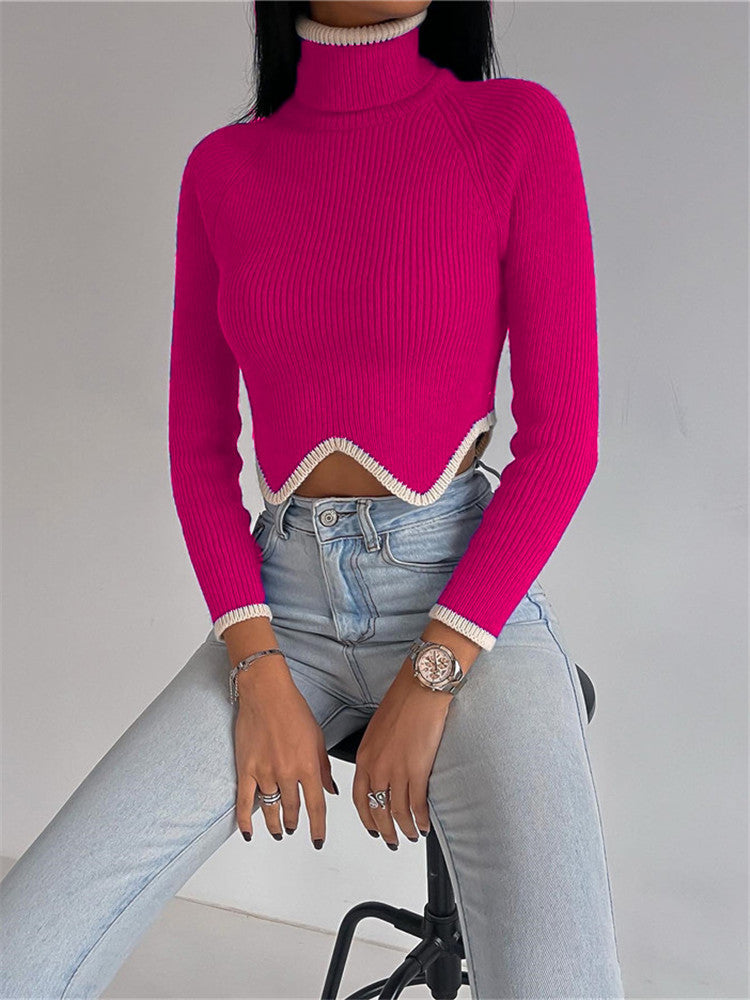 Long Sleeve High Neck Tight Knit Bottom Shirt