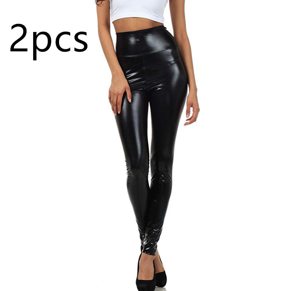 Bright Leather Women's High Waist Pants