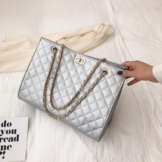 Rhombic Chain One Shoulder Messenger Big Bag