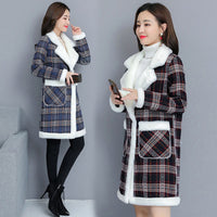 Cashmere Like Thickened Medium Length Cotton Padded Jacket