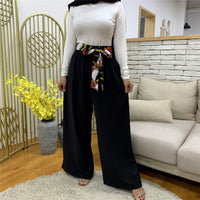 Fashion Women's Casual Pants, Wide Leg Waist Pants