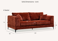 Aluxo Lenox Sofa Range in Rust Velvet