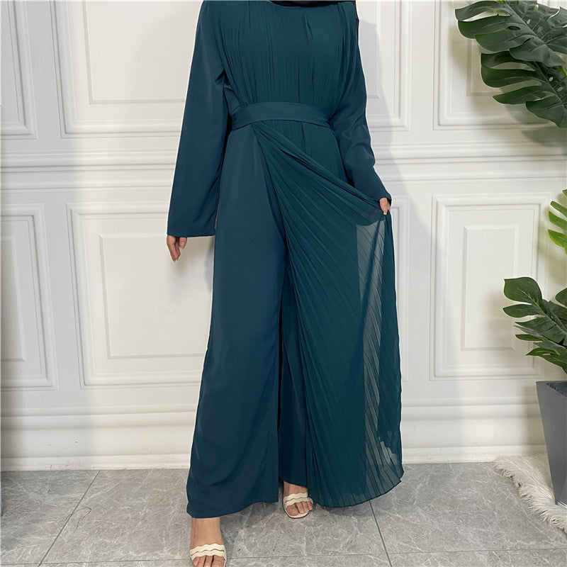 Fashionable Pleated Wide-leg Jumpsuit