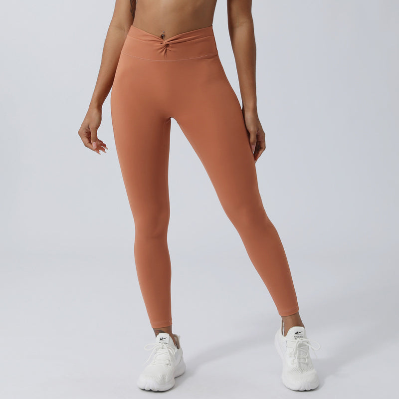 Kinky V-shaped Peach Hip Belly Contracting Sports Ninth Pants Outdoor Running Fitness Tights