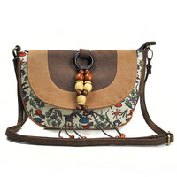 Female Ethnic Style Leather Messenger Dumpling Bag