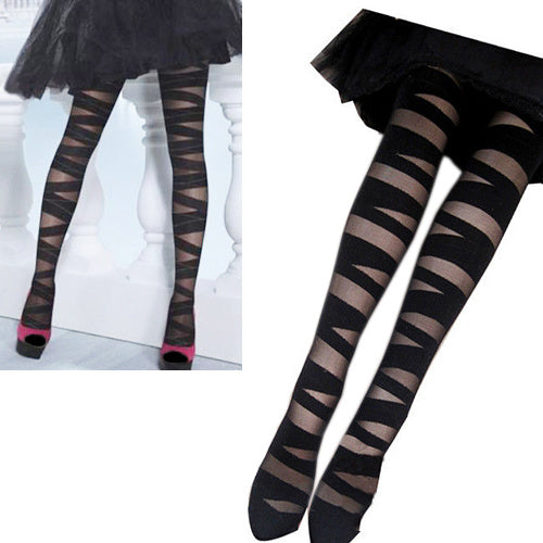 Women's Sexy Tights, Black, Cross, Ultra-thin