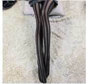 Thick Striped Thin Stockings Wide Vertical Pantyhose