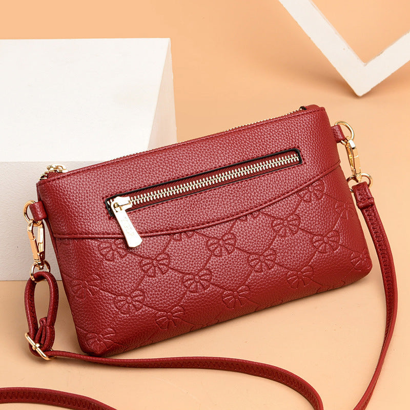 Fashion Diagonal Lychee Pattern Embossed Small Square Bag