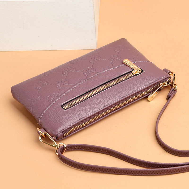 Fashion Diagonal Lychee Pattern Embossed Small Square Bag