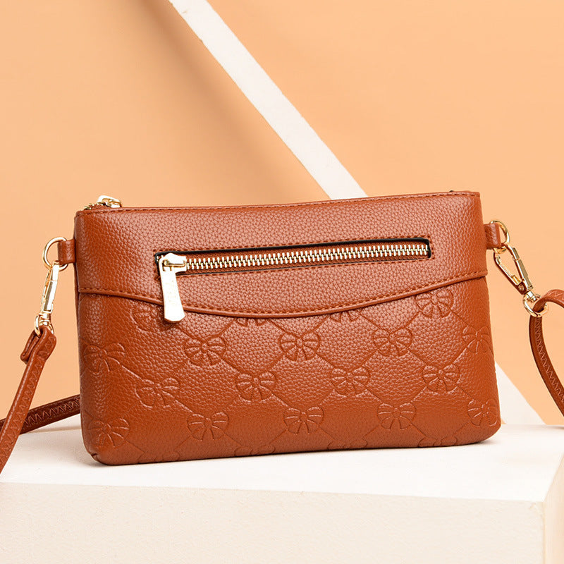 Fashion Diagonal Lychee Pattern Embossed Small Square Bag