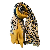 Shawl Leopard Print Silk Scarf