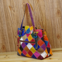 Stitching Color One-Shoulder Diagonal Bag