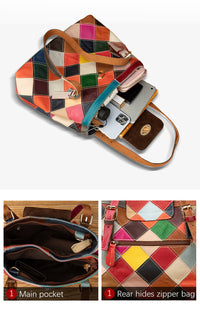 Stitching Color One-Shoulder Diagonal Bag