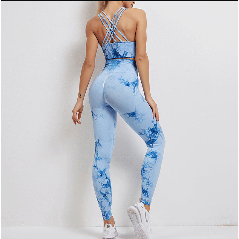 Tie-Dye Yoga Wear Women'S Sports Fitness Suit