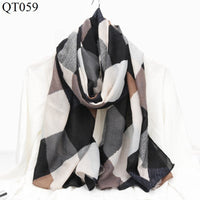 New Korean Style Cotton And Linen Scarf Women Fashion Trend Plaid Scarf Shawl Dual-Use