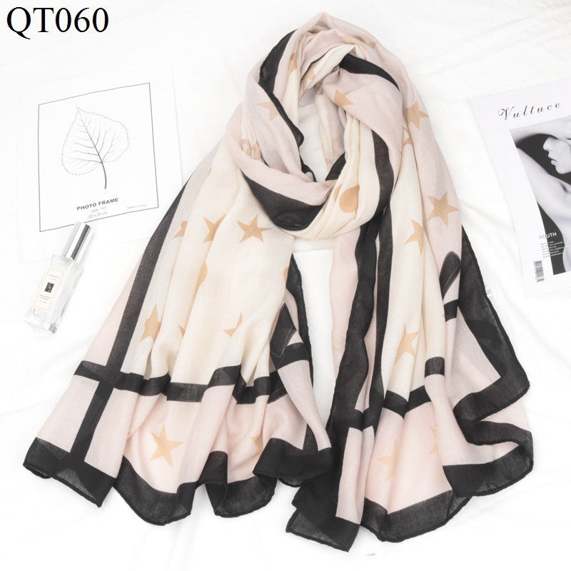 New Korean Style Cotton And Linen Scarf Women Fashion Trend Plaid Scarf Shawl Dual-Use