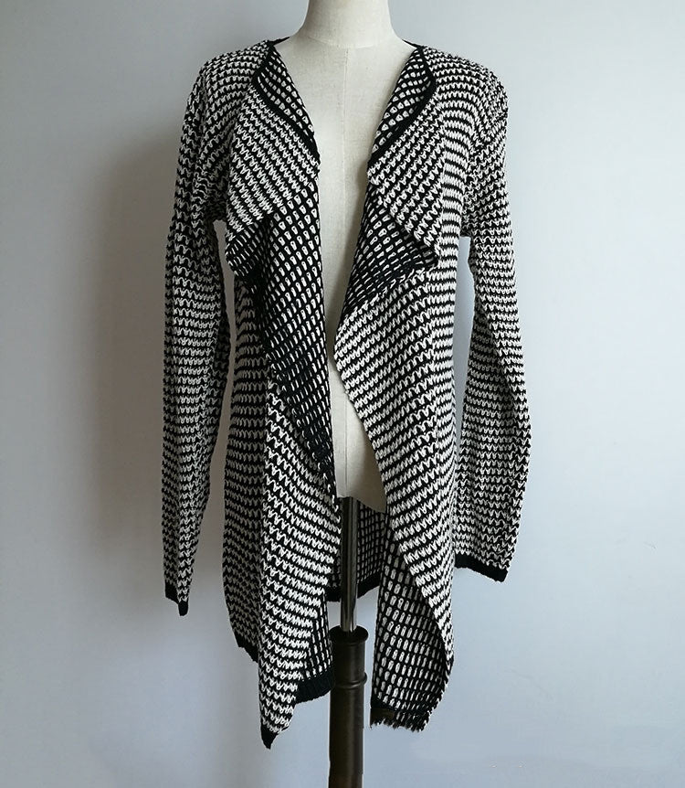 European And American Style Irregular Knitted Cardigan