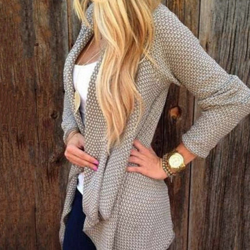 European And American Style Irregular Knitted Cardigan