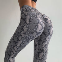 Fitness Pants Female Snakeskin Leopard Print High Waist Leggings