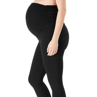 Colored Cotton Waist Folds Maternity Leggings