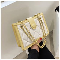 Shoulder Bag Rhombic Chain Bag Colorblock Messenger Bag