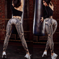 3D Snakeskin Print Fitness Yoga Leggings