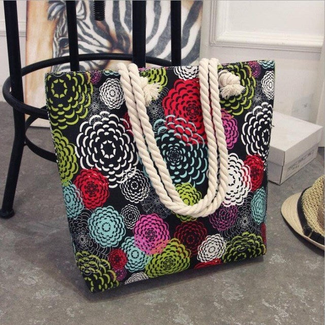 Printing Canvas Graffiti Shoulder Bag Beach Bolsa Feminina