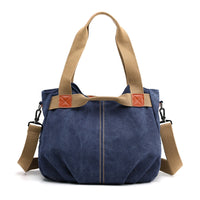 Large Capacity Simple Solid Color Multifunctional Portable Diagonal Canvas Bag