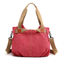 Large Capacity Simple Solid Color Multifunctional Portable Diagonal Canvas Bag