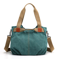 Large Capacity Simple Solid Color Multifunctional Portable Diagonal Canvas Bag