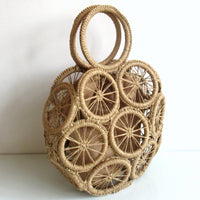 The New Circle Hollow Paper Rope Woven Bag Diagonal Straw