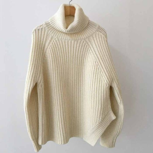 Loose Turtleneck Raglan Sleeves Loose Pullover For Warmth