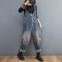 The New Loose Look Thin Jean Suspenders Women