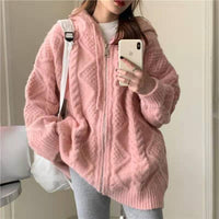 Twist Vintage Loose And Idle Outerwear Sweater Hooded Cardigan Coat