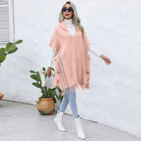 V-neck Hooded Pullover Mid-length Sweater